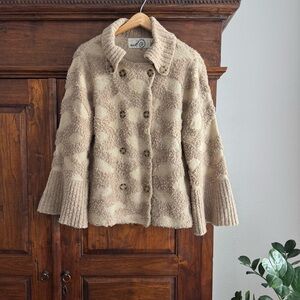 Anthro Rosie Neira Intarsia Knit Cardigan